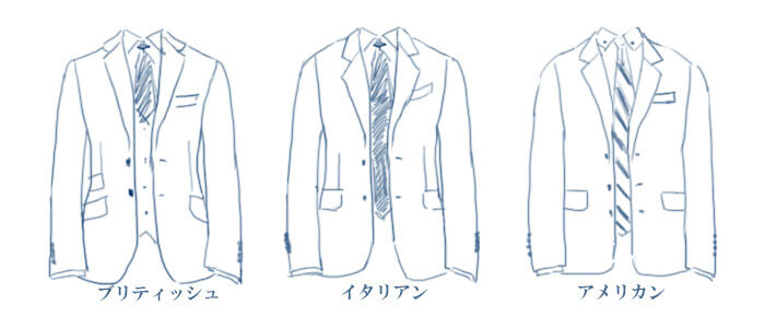 代表的なスーツスタイルイメージ